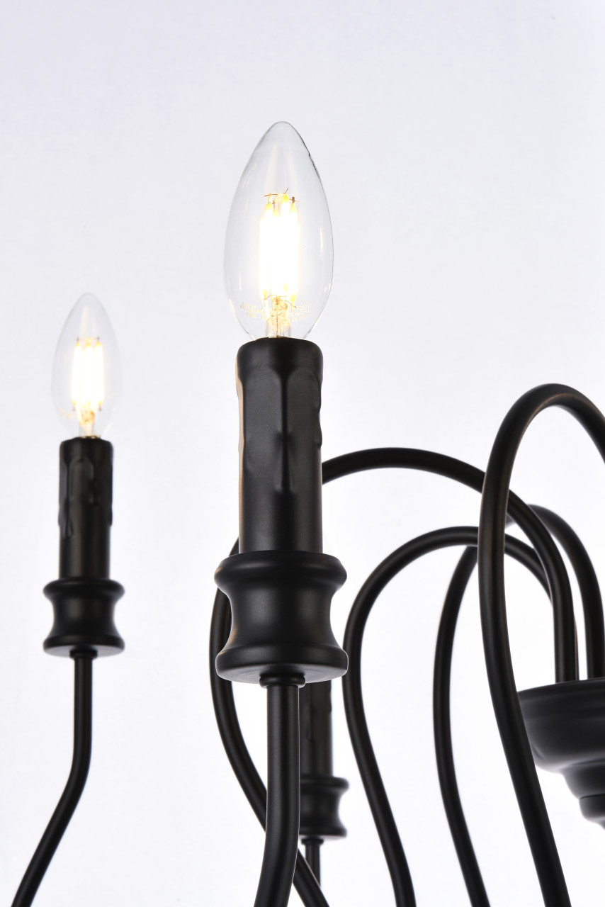 Living Disrict LD7045D30BK Flynx 9 lights pendant in black