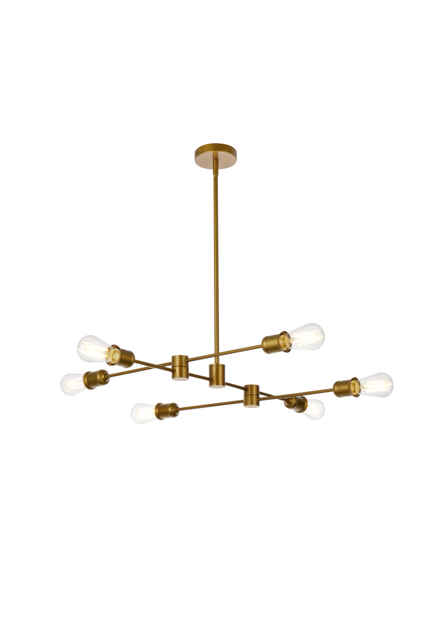 Living Disrict LD7051D31BR Xavier 6 lights pendant in brass