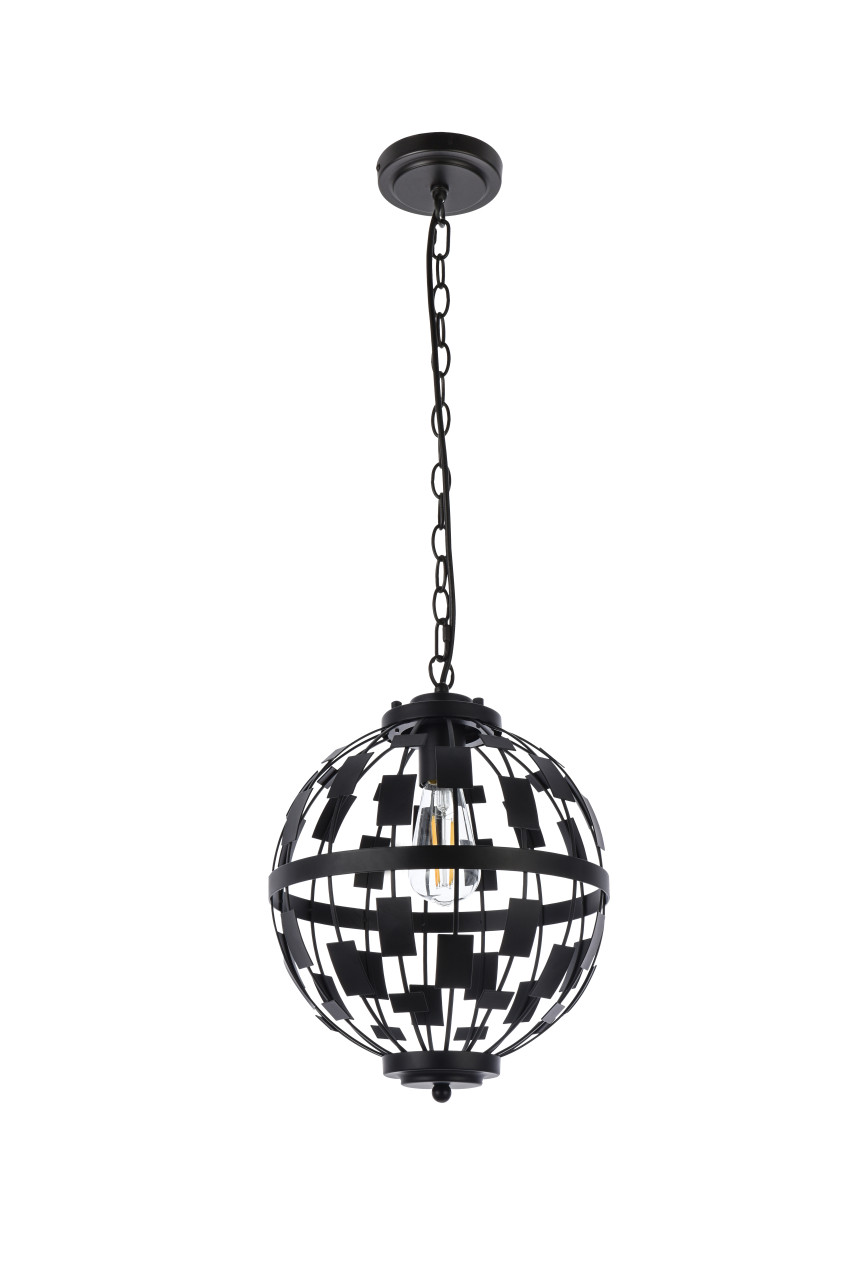 Living Disrict LD7075D12BK Levante 1 light pendant in black