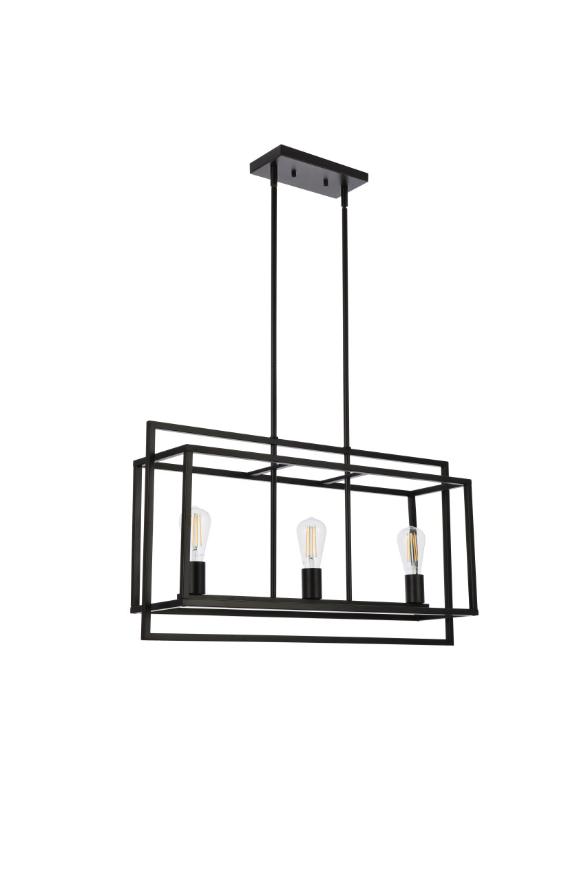 Living Disrict LD7056D32BK Voir 3 lights pendant in black