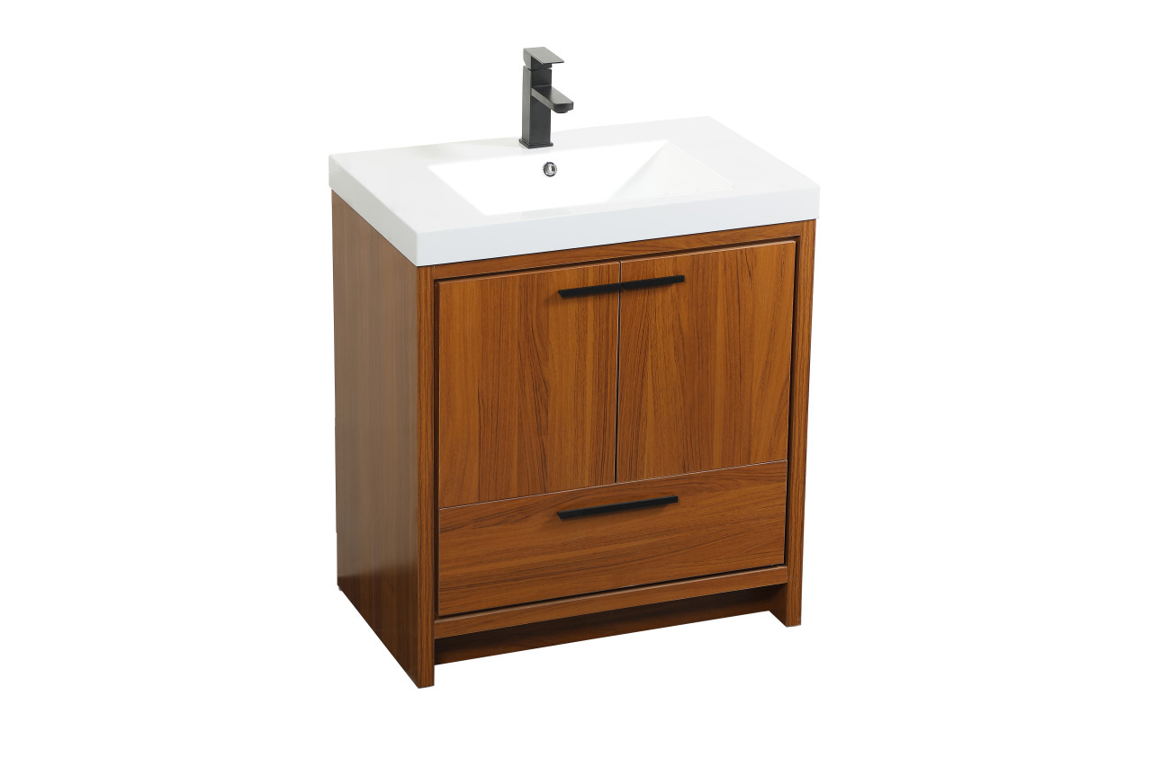Elegant Décor VF46030MTK 30 inch single bathroom vanity in Teak
