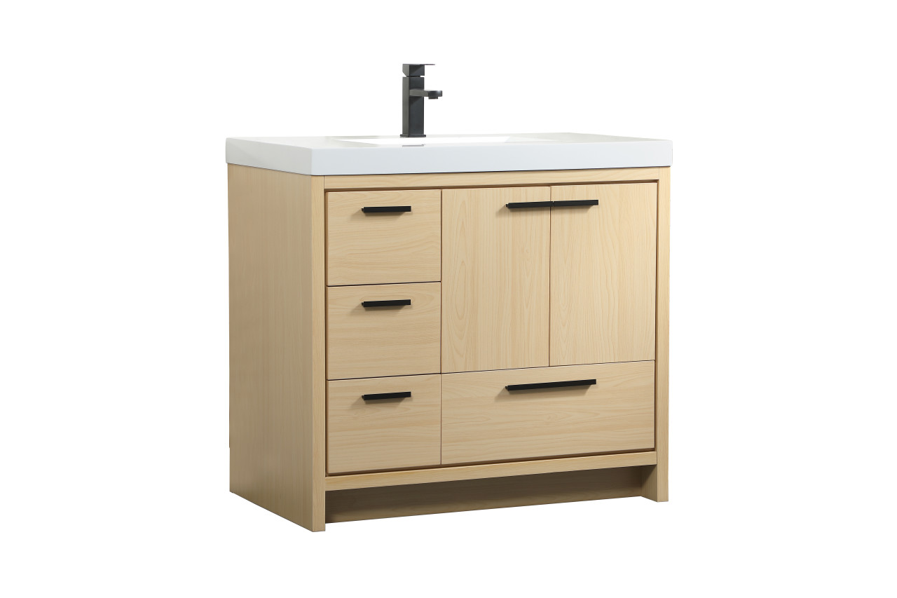 Elegant Décor VF46036MMP 36 inch single bathroom vanity in Maple