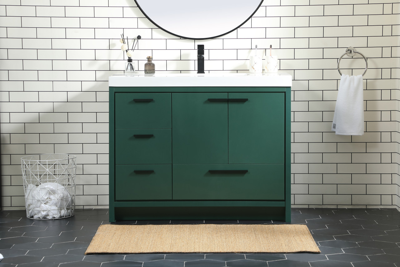 Elegant Décor VF46042MGN 42 inch single bathroom vanity in Green