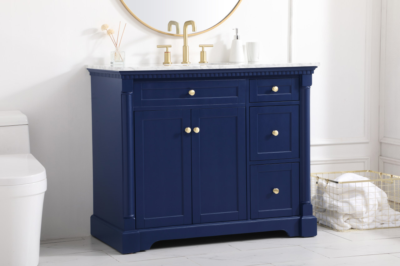 Elegant Décor VF53042BL 42 inch single bathroom vanity in  Blue