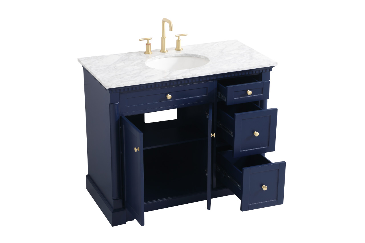 Elegant Décor VF53042BL 42 inch single bathroom vanity in  Blue