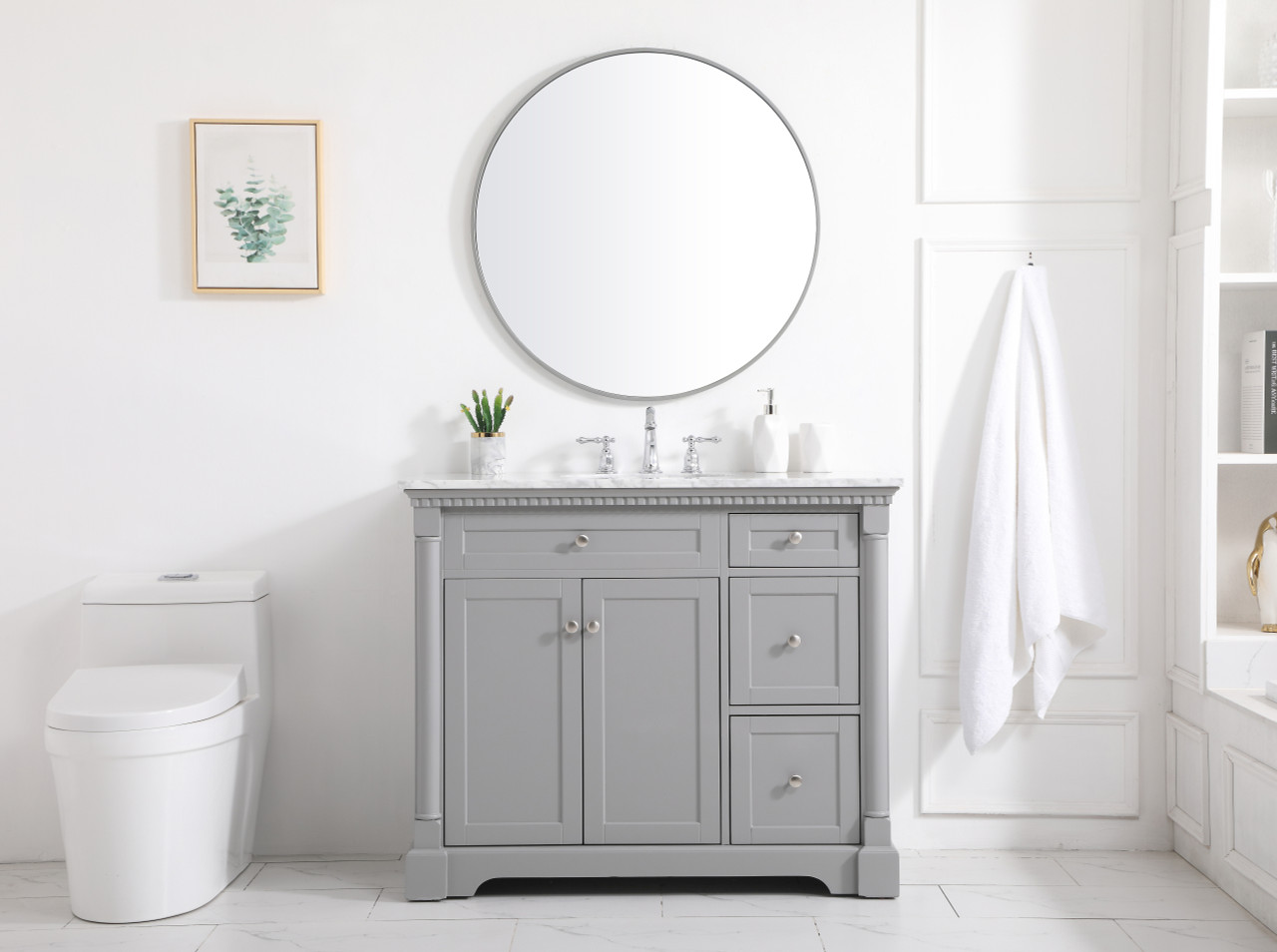 Elegant Décor VF53042GR 42 inch single bathroom vanity in  Grey