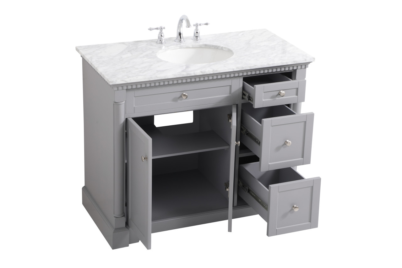 Elegant Décor VF53042GR 42 inch single bathroom vanity in  Grey