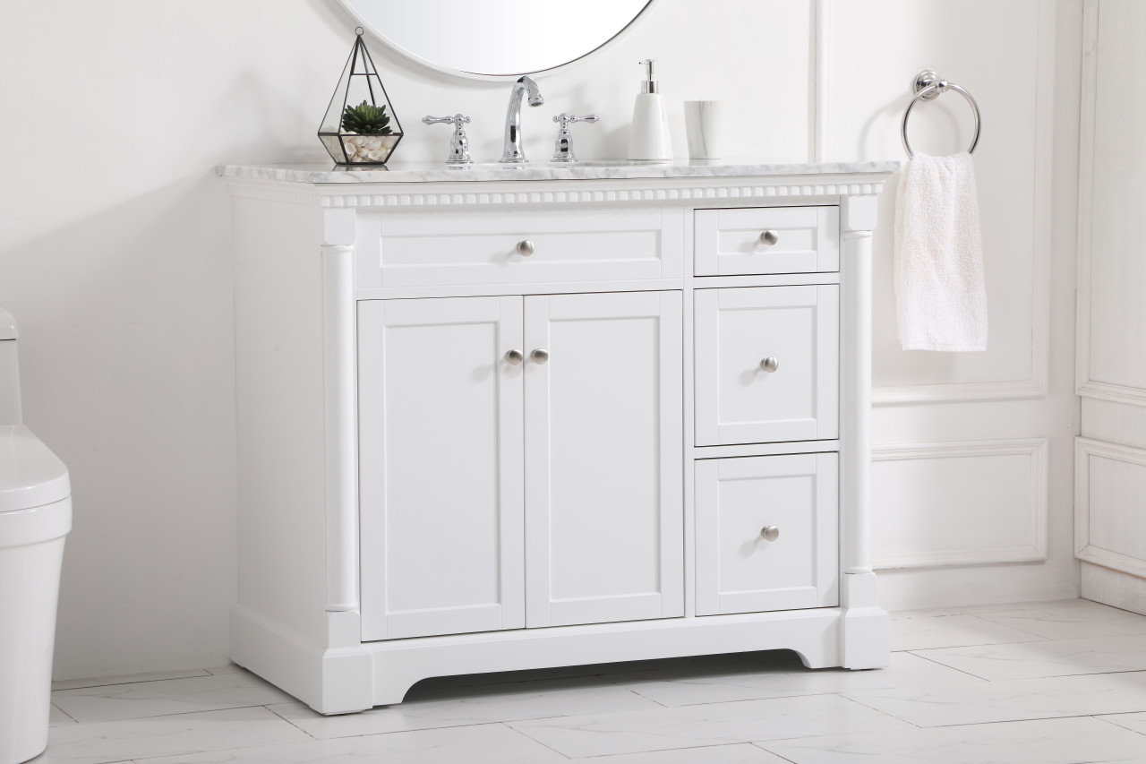 Elegant Décor VF53042WH 42 inch single bathroom vanity in  White