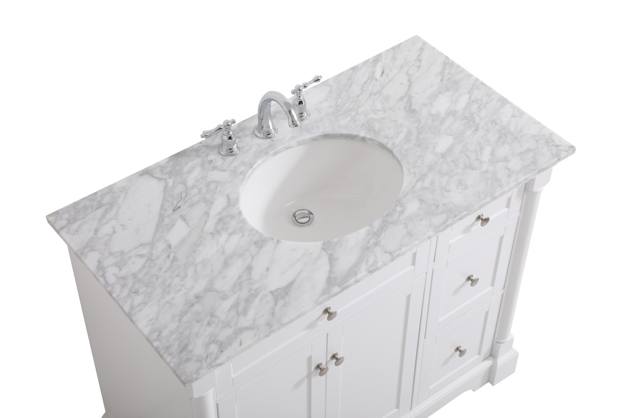 Elegant Décor VF53042WH 42 inch single bathroom vanity in  White