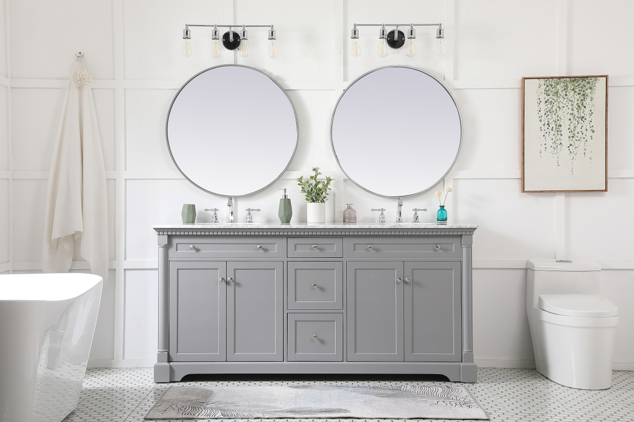 Elegant Décor VF53072DGR 72 inch double bathroom vanity in Grey