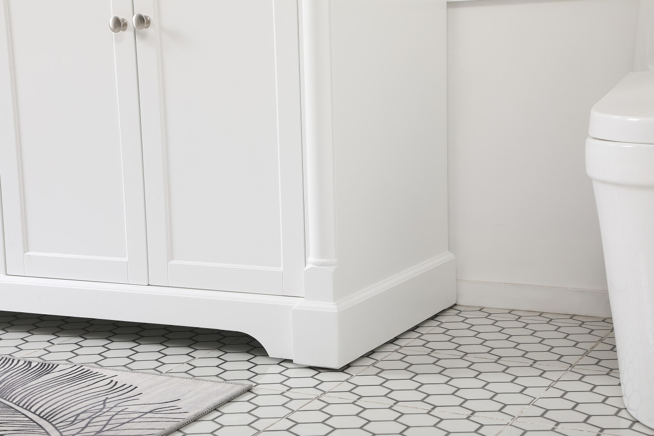 Elegant Décor VF53072DWH 72 inch double bathroom vanity in White