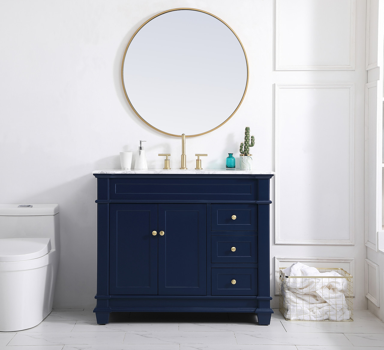 Elegant Decor VF50042BL 42 inch Single Bathroom Vanity set in Blue