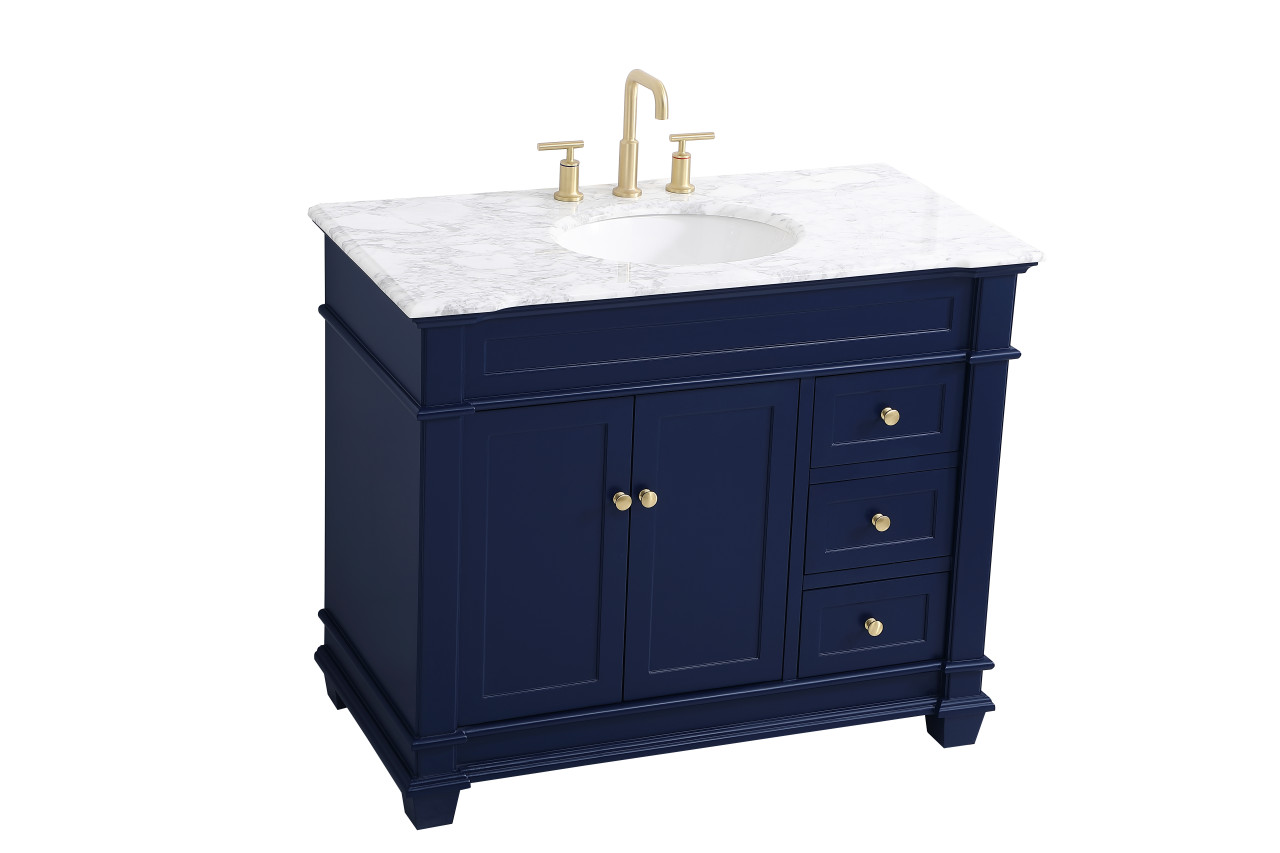 Elegant Decor VF50042BL 42 inch Single Bathroom Vanity set in Blue