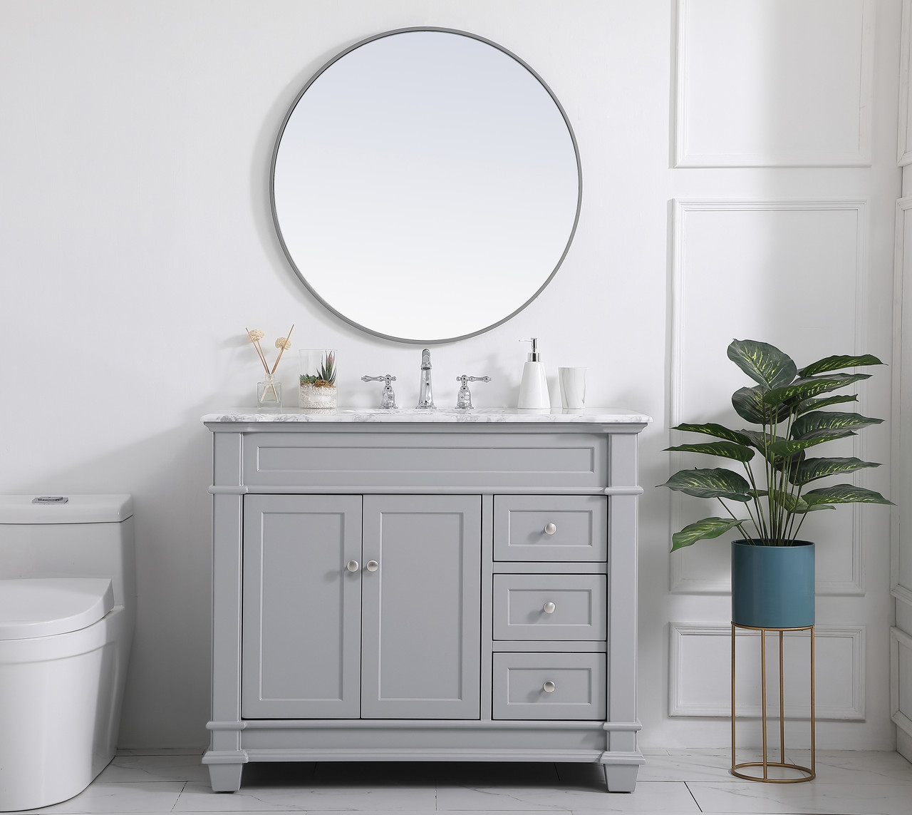 Elegant Decor VF50042GR 42 inch Single Bathroom Vanity set in Grey