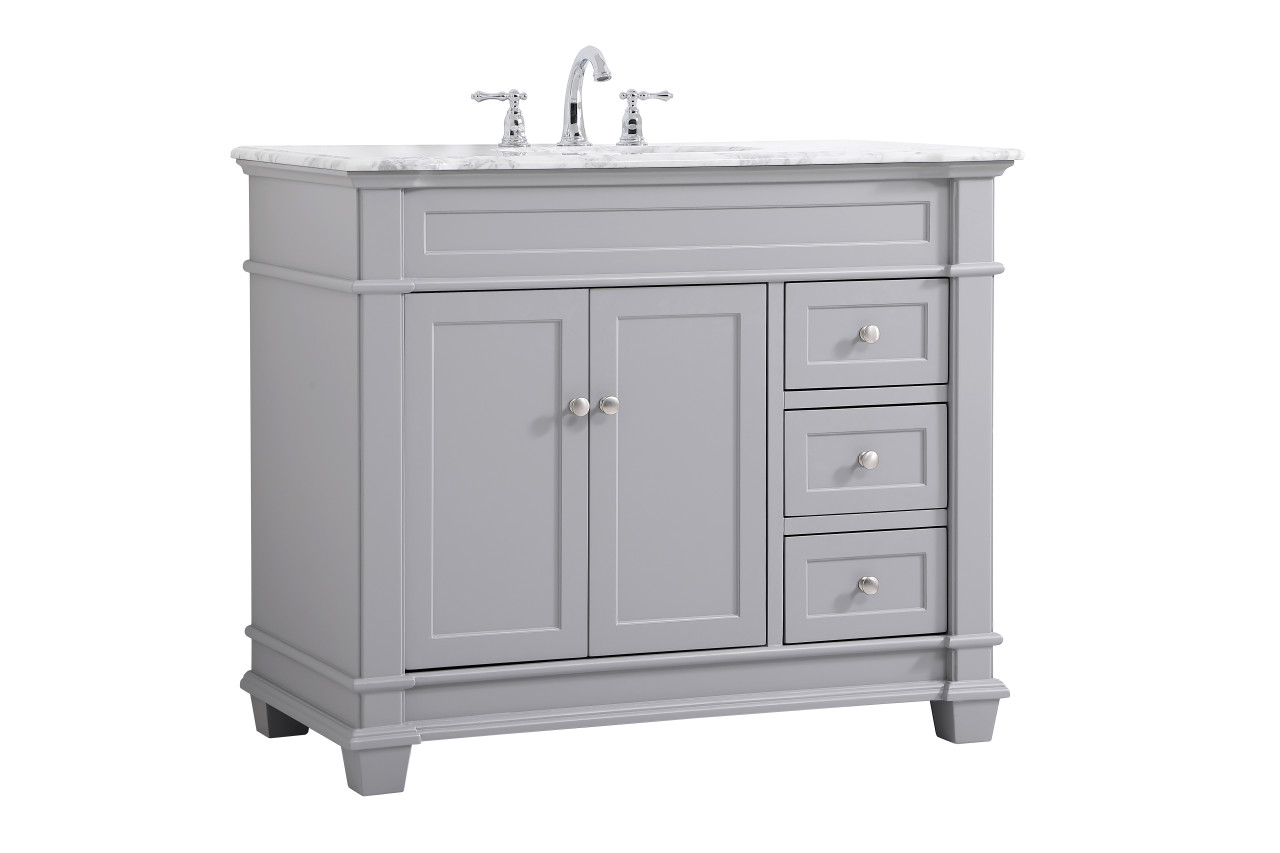 Elegant Decor VF50042GR 42 inch Single Bathroom Vanity set in Grey
