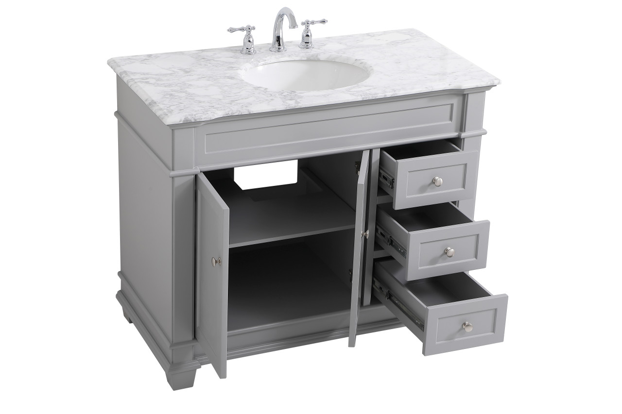 Elegant Decor VF50042GR 42 inch Single Bathroom Vanity set in Grey