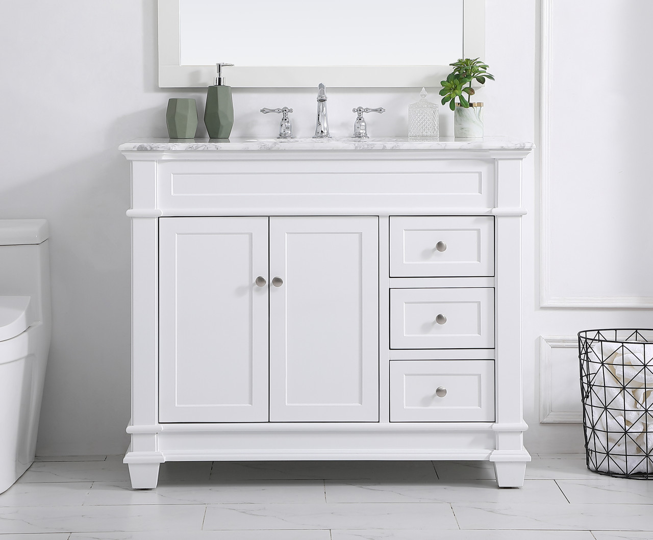 Elegant Decor VF50042WH 42 inch Single Bathroom Vanity set in White