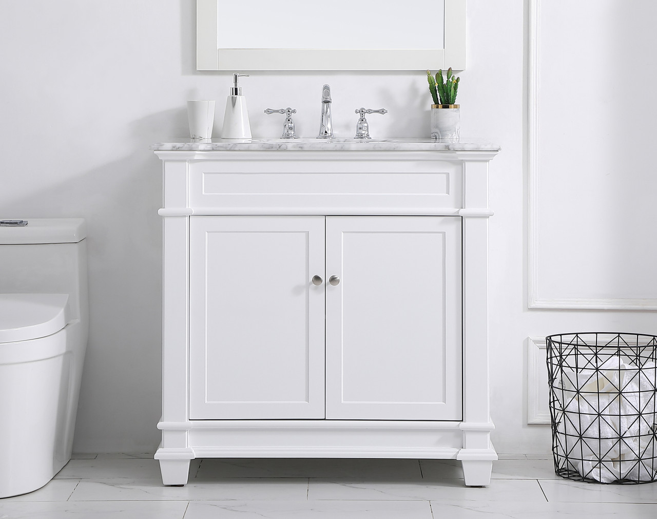 Elegant Decor VF50036WH 36 inch Single Bathroom Vanity set in White