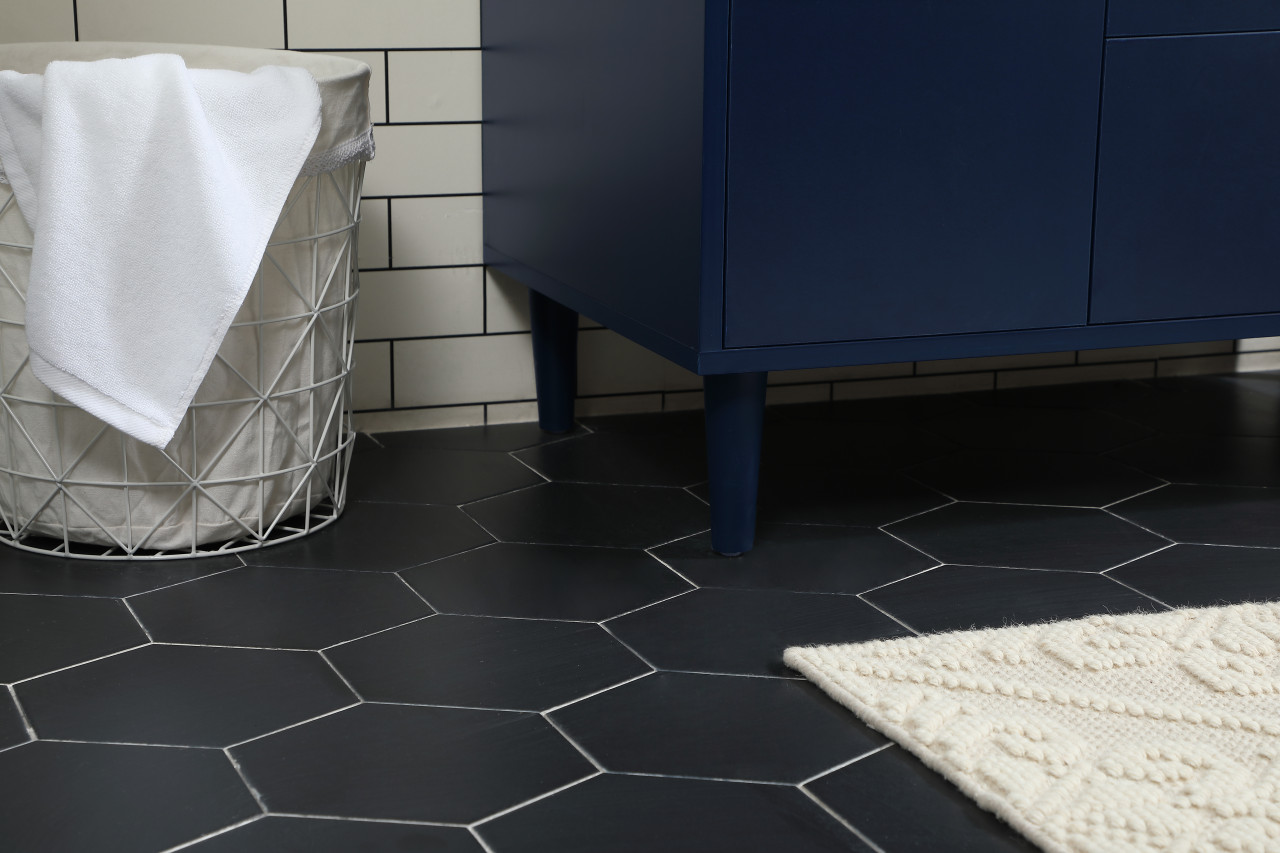 Elegant Décor VF47036MBL-BS 36 inch bathroom vanity in Blue with backsplash