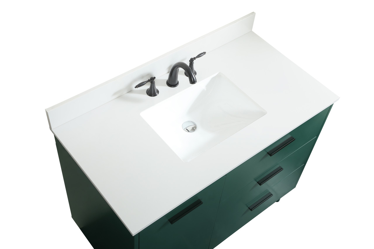 Elegant Décor VF47042MGN-BS 42 inch bathroom vanity in Green with backsplash