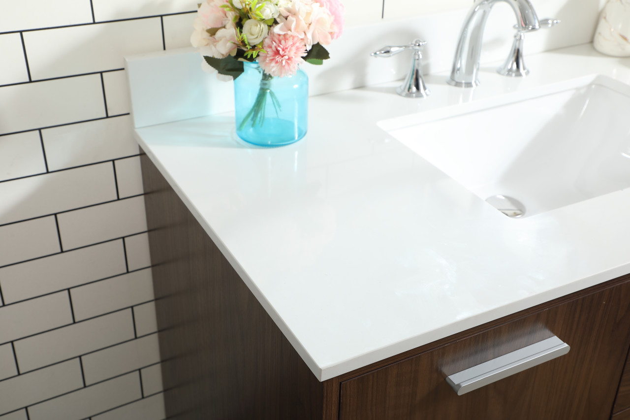 Elegant Décor VF47042MWT-BS 42 inch bathroom vanity in Walnut with backsplash