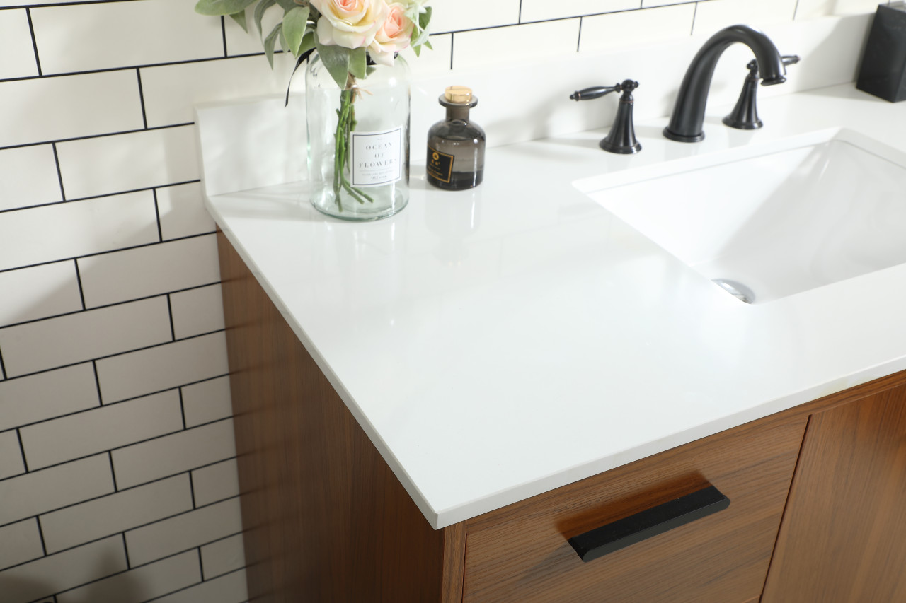 Elegant Décor VF47048MTK-BS 48 inch bathroom vanity in Teak with backsplash