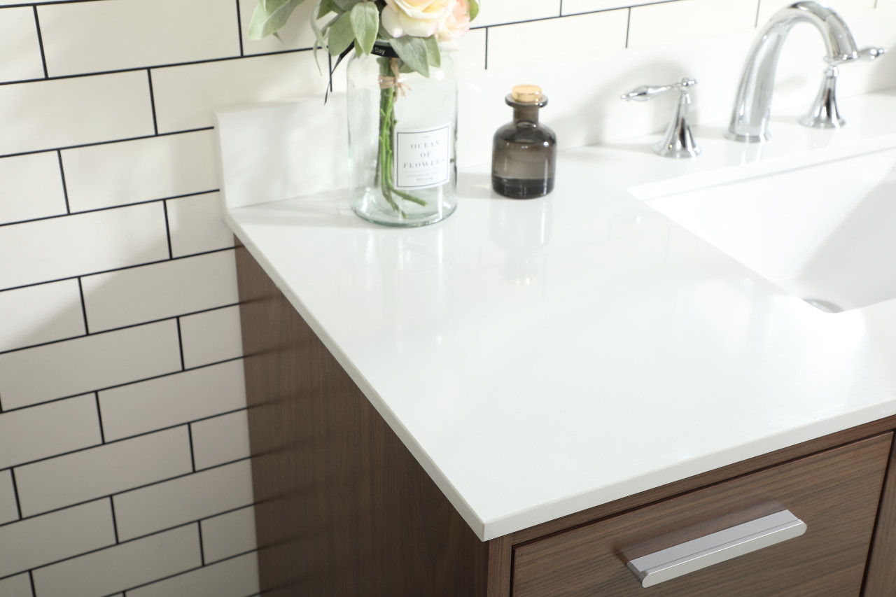 Elegant Décor VF47048MWT-BS 48 inch bathroom vanity in Walnut with backsplash