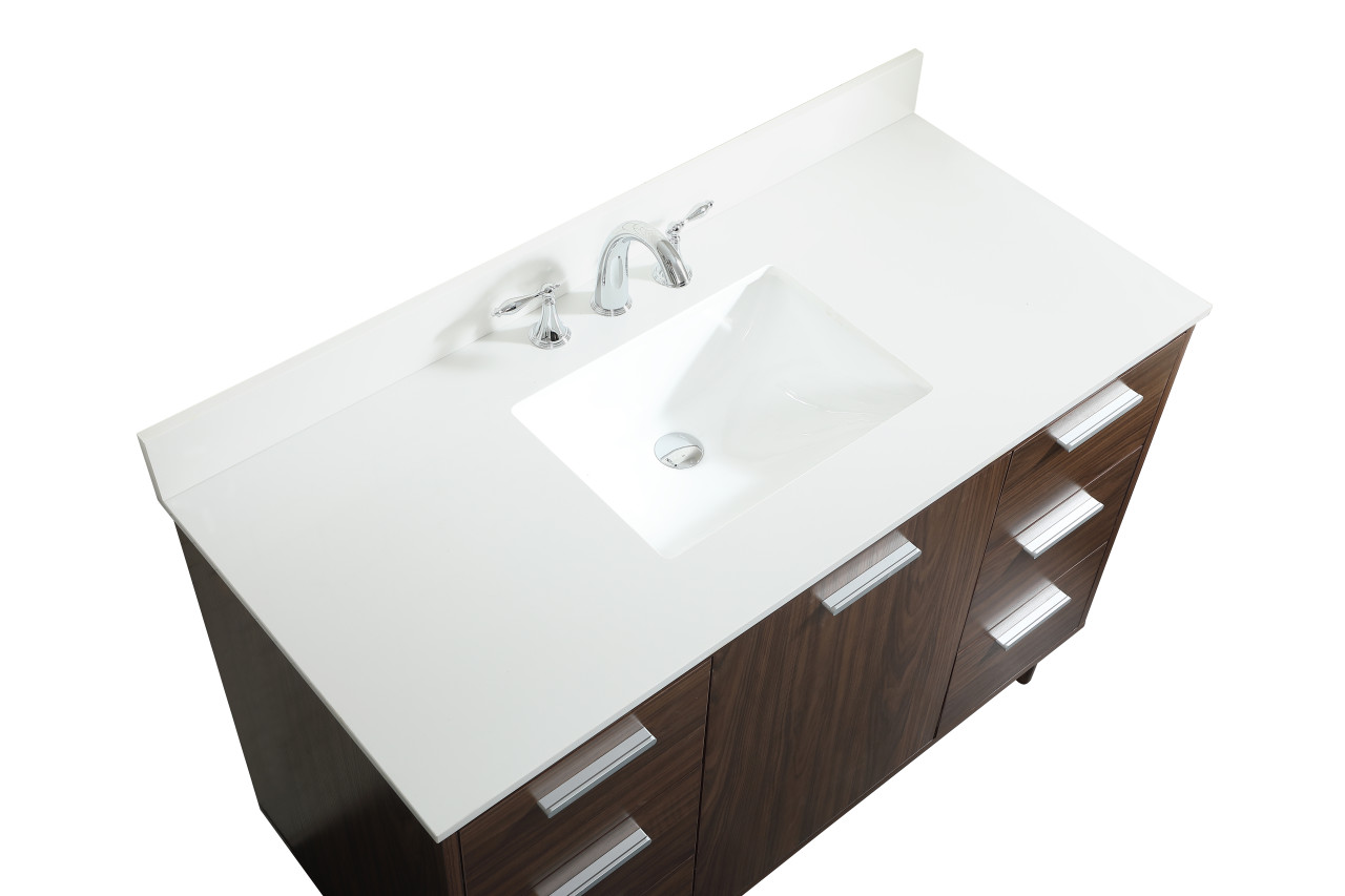 Elegant Décor VF47048MWT-BS 48 inch bathroom vanity in Walnut with backsplash