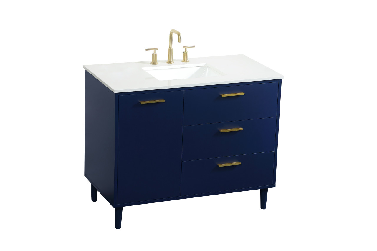 Elegant Décor VF47042MBL 42 inch bathroom vanity in Blue