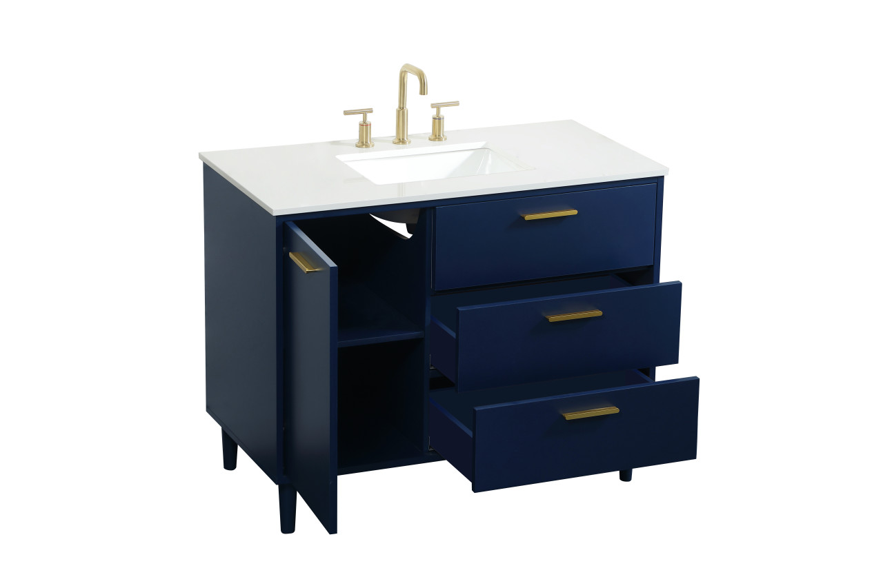 Elegant Décor VF47042MBL 42 inch bathroom vanity in Blue