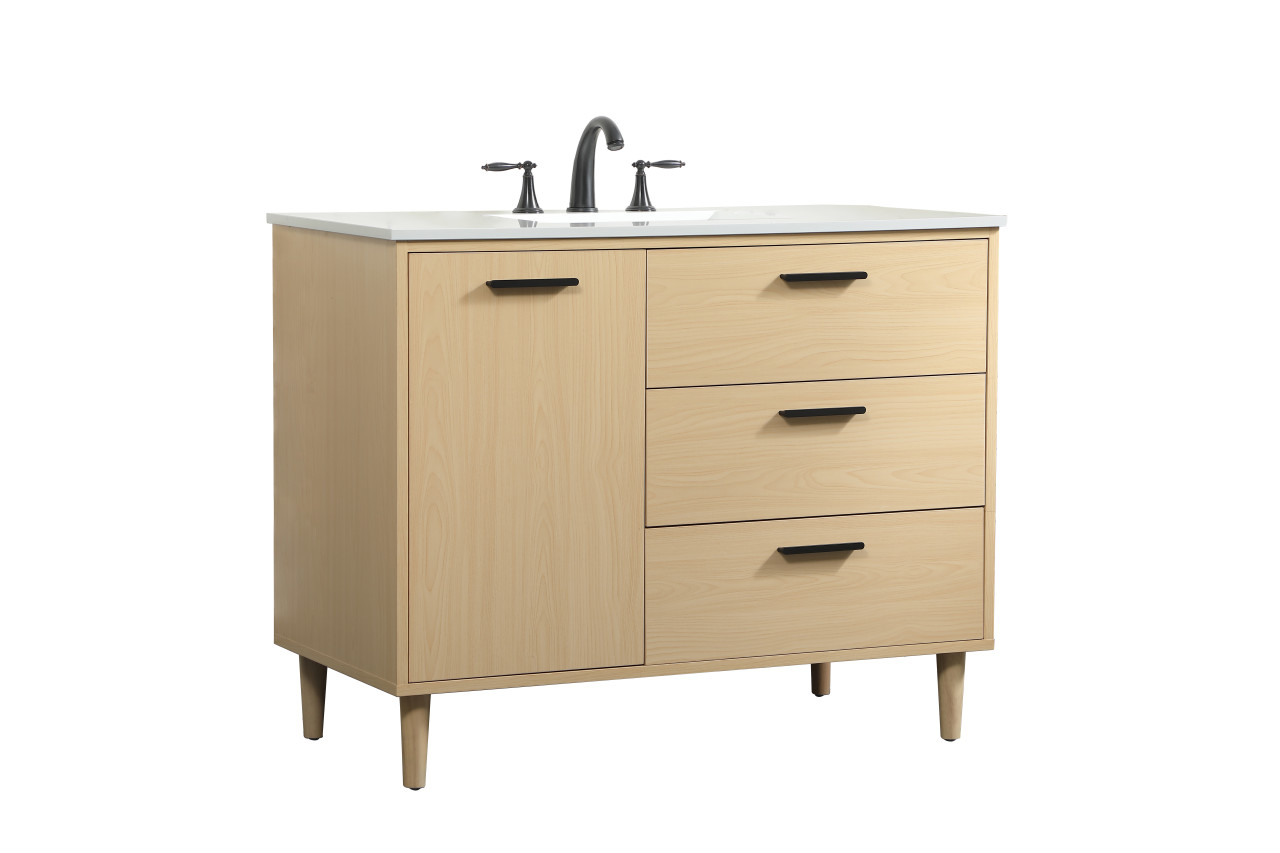 Elegant Décor VF47042MMP 42 inch bathroom vanity in Maple