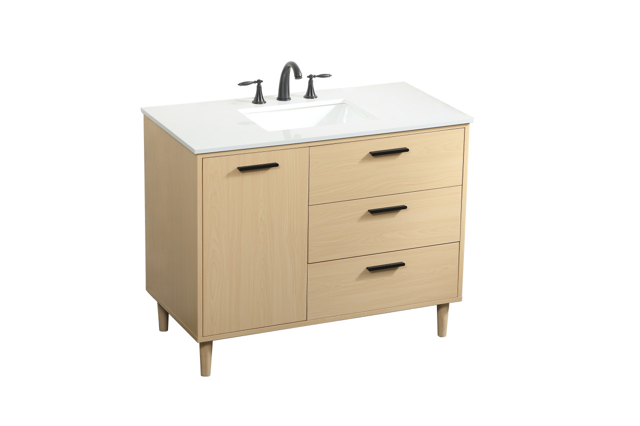 Elegant Décor VF47042MMP 42 inch bathroom vanity in Maple