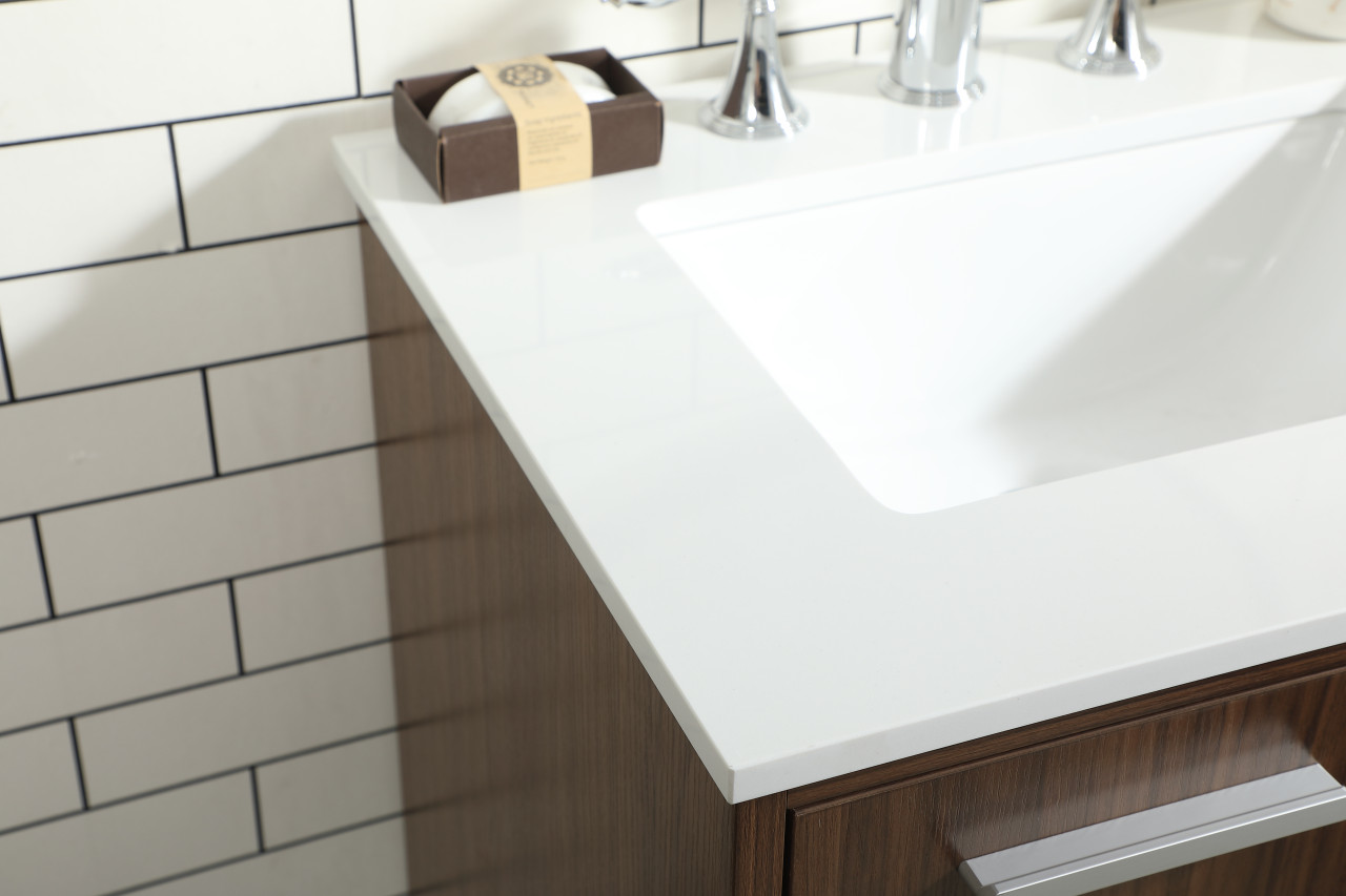 Elegant Décor VF47024MWT 24 inch bathroom vanity in Walnut