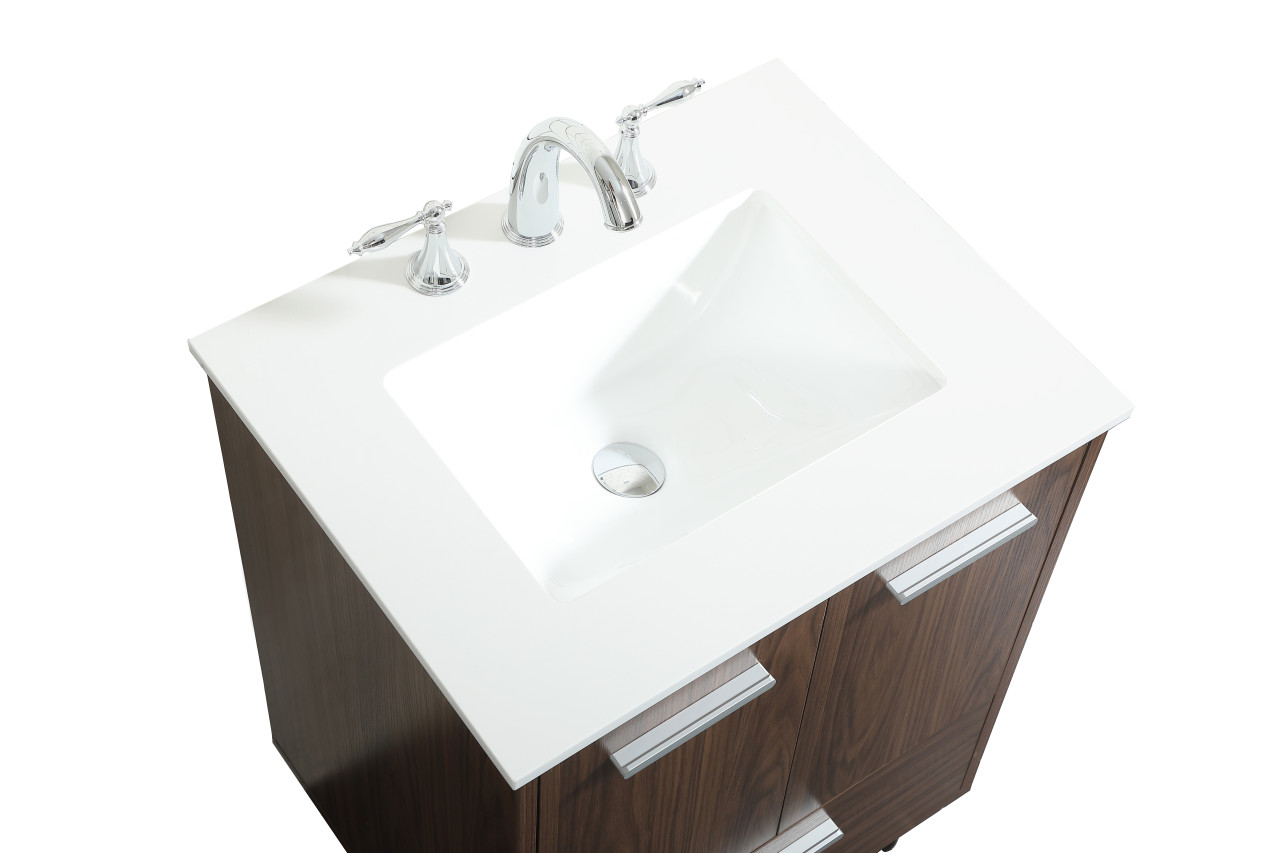 Elegant Décor VF47024MWT 24 inch bathroom vanity in Walnut