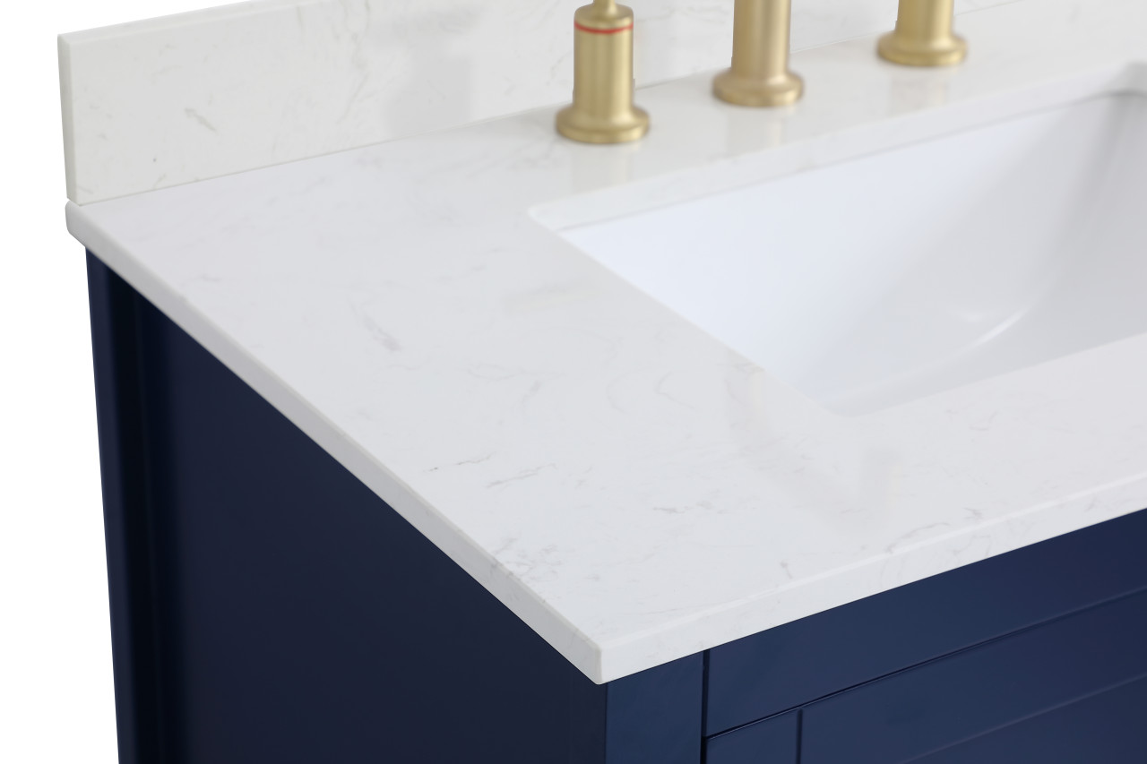 Elegant Decor VF16030BL-BS 30 inch Single Bathroom Vanity in Blue with Backsplash