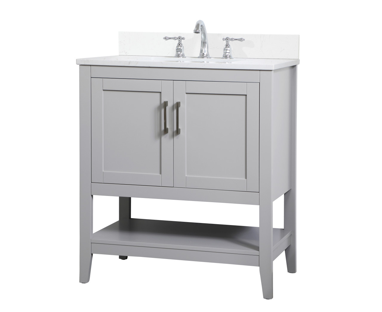 Elegant Decor VF16030GR-BS 30 inch Single Bathroom Vanity in Grey with Backsplash