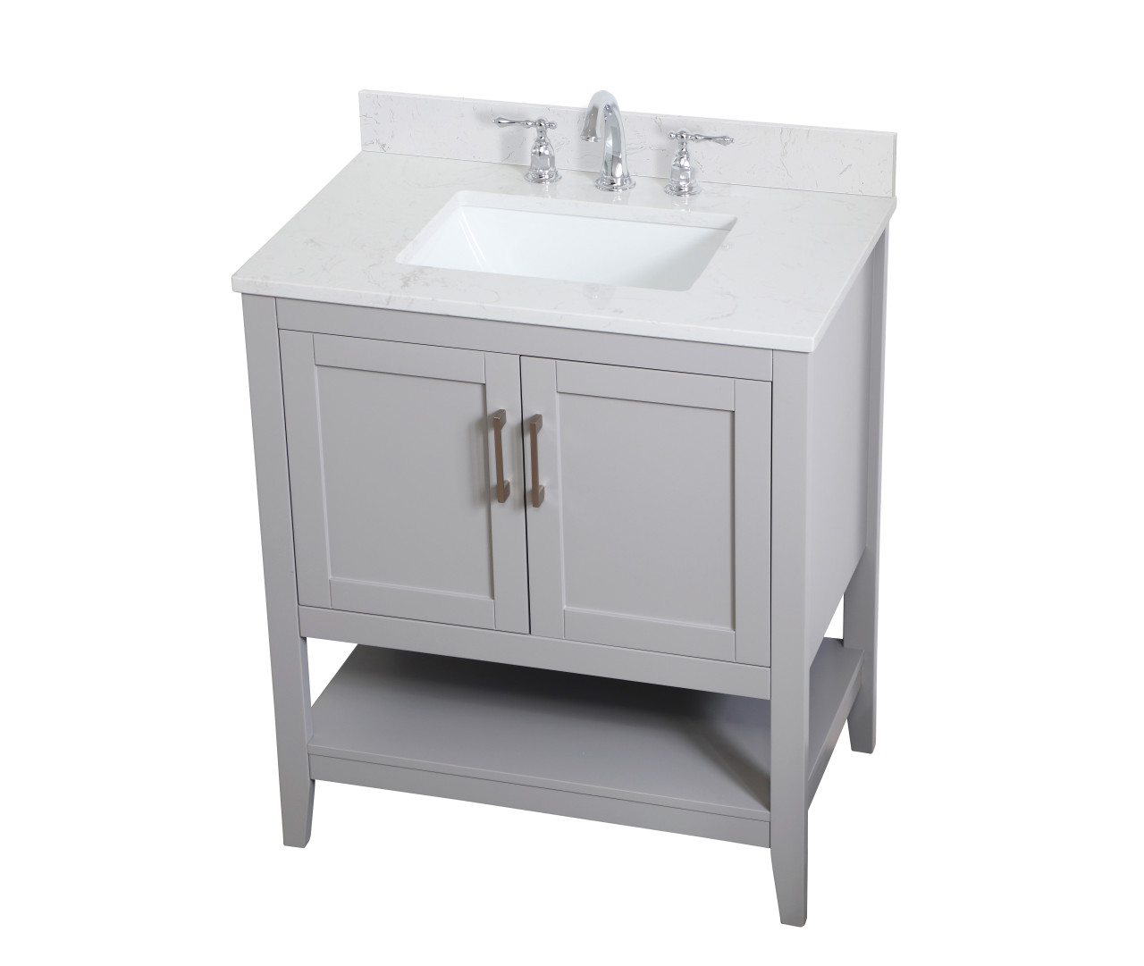 Elegant Decor VF16030GR-BS 30 inch Single Bathroom Vanity in Grey with Backsplash