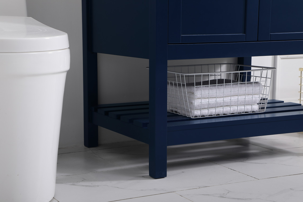 Elegant Decor VF16430BL-BS 30 inch Single Bathroom Vanity in Blue with Backsplash