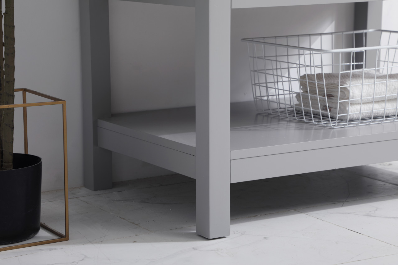 Elegant Decor VF19030GR-BS 30 inch Single Bathroom Vanity in Grey with Backsplash