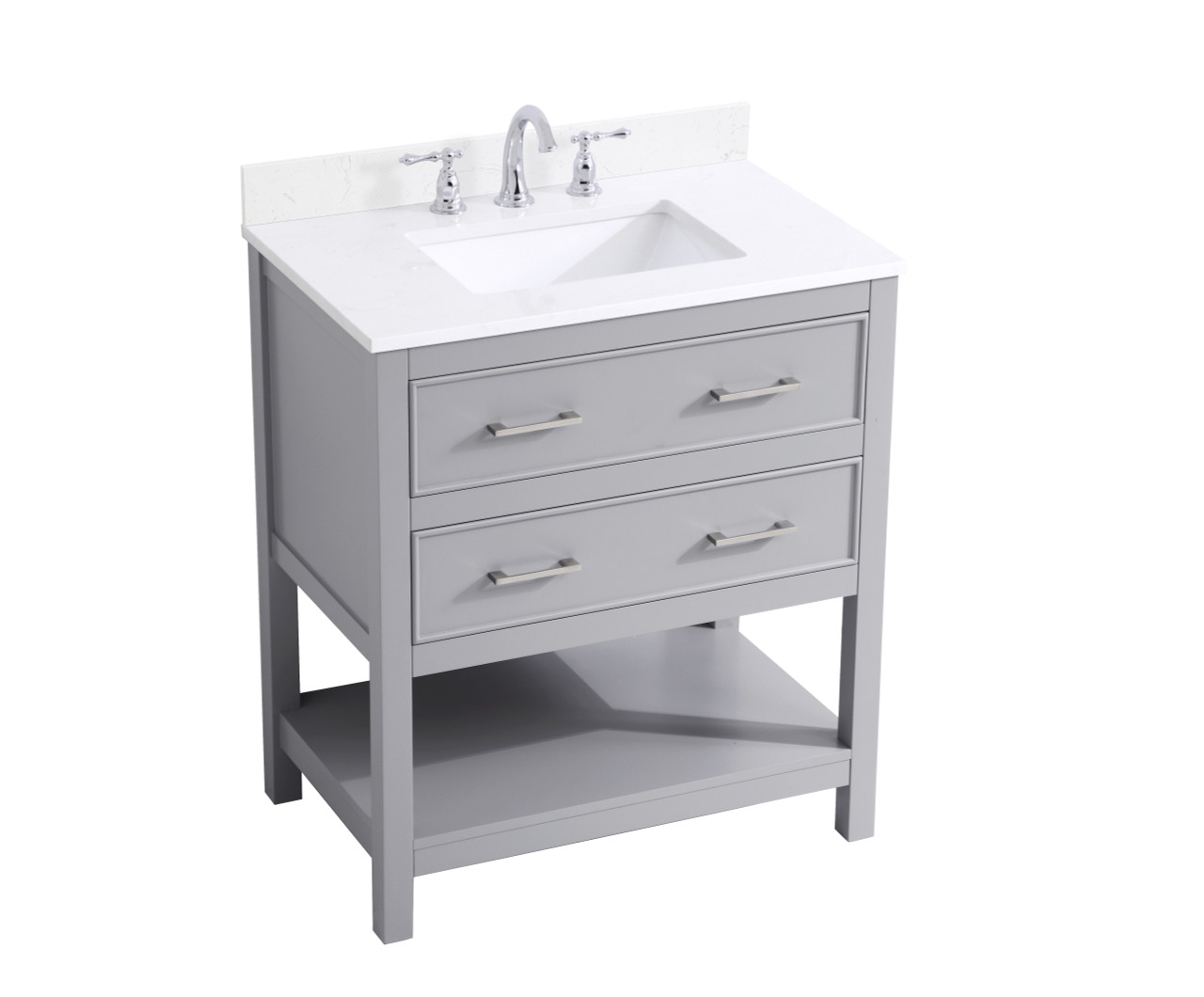 Elegant Decor VF19030GR-BS 30 inch Single Bathroom Vanity in Grey with Backsplash
