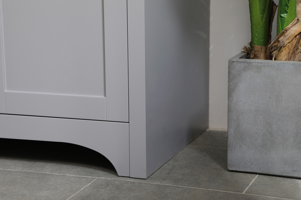 Elegant Decor VF17030GR-BS 30 inch Single Bathroom Vanity in Grey with Backsplash