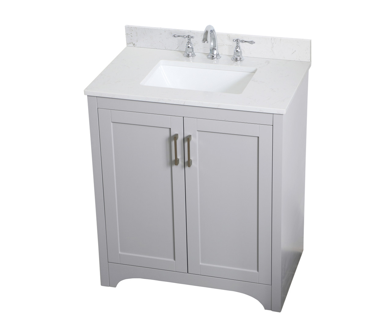 Elegant Decor VF17030GR-BS 30 inch Single Bathroom Vanity in Grey with Backsplash