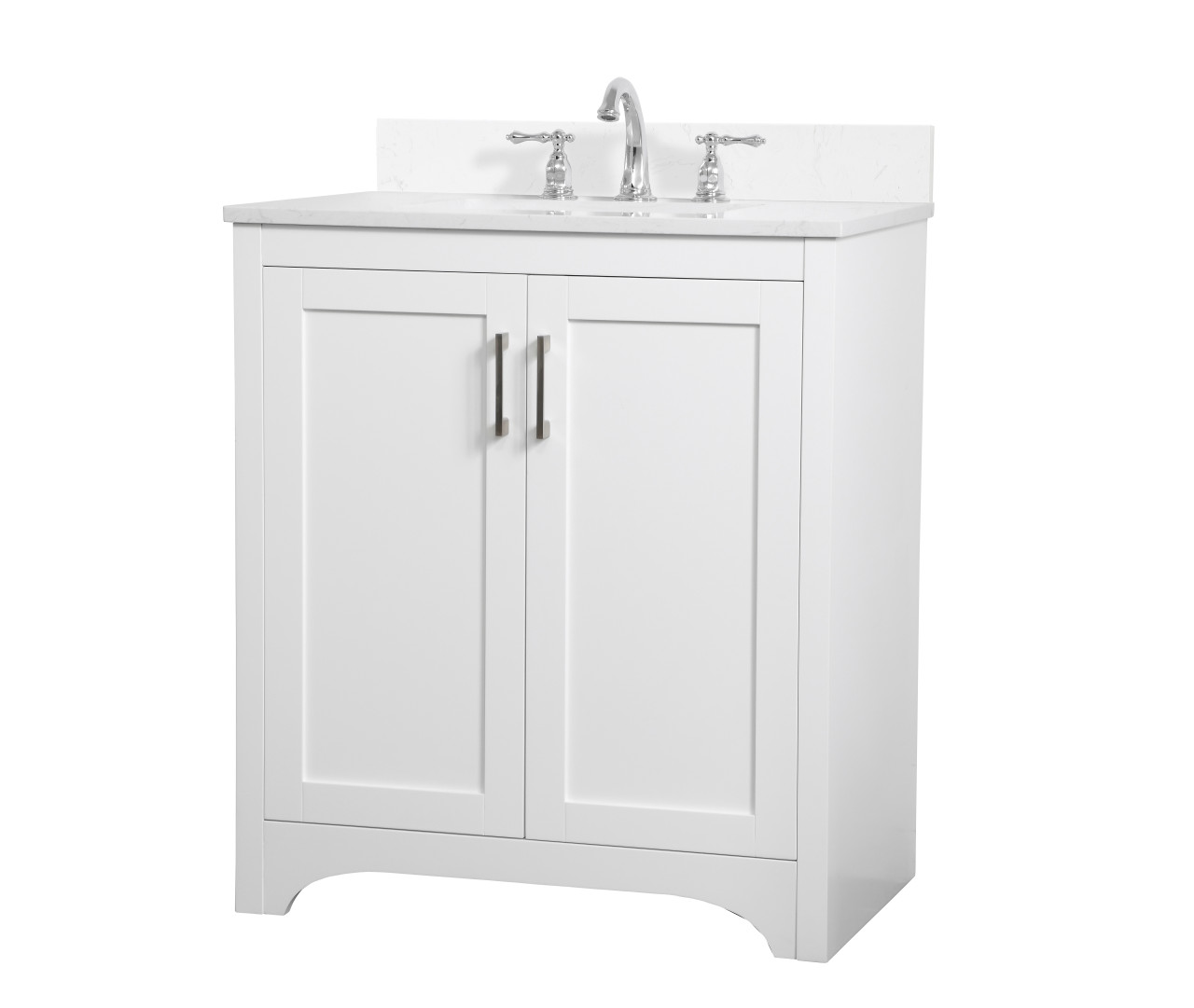 Elegant Decor VF17030WH-BS 30 inch Single Bathroom Vanity in White with Backsplash