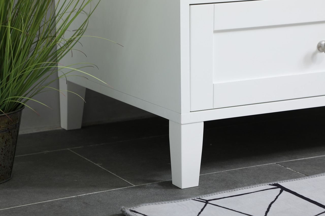 Elegant Decor VF18036WH-BS 36 inch Single Bathroom Vanity in White with Backsplash