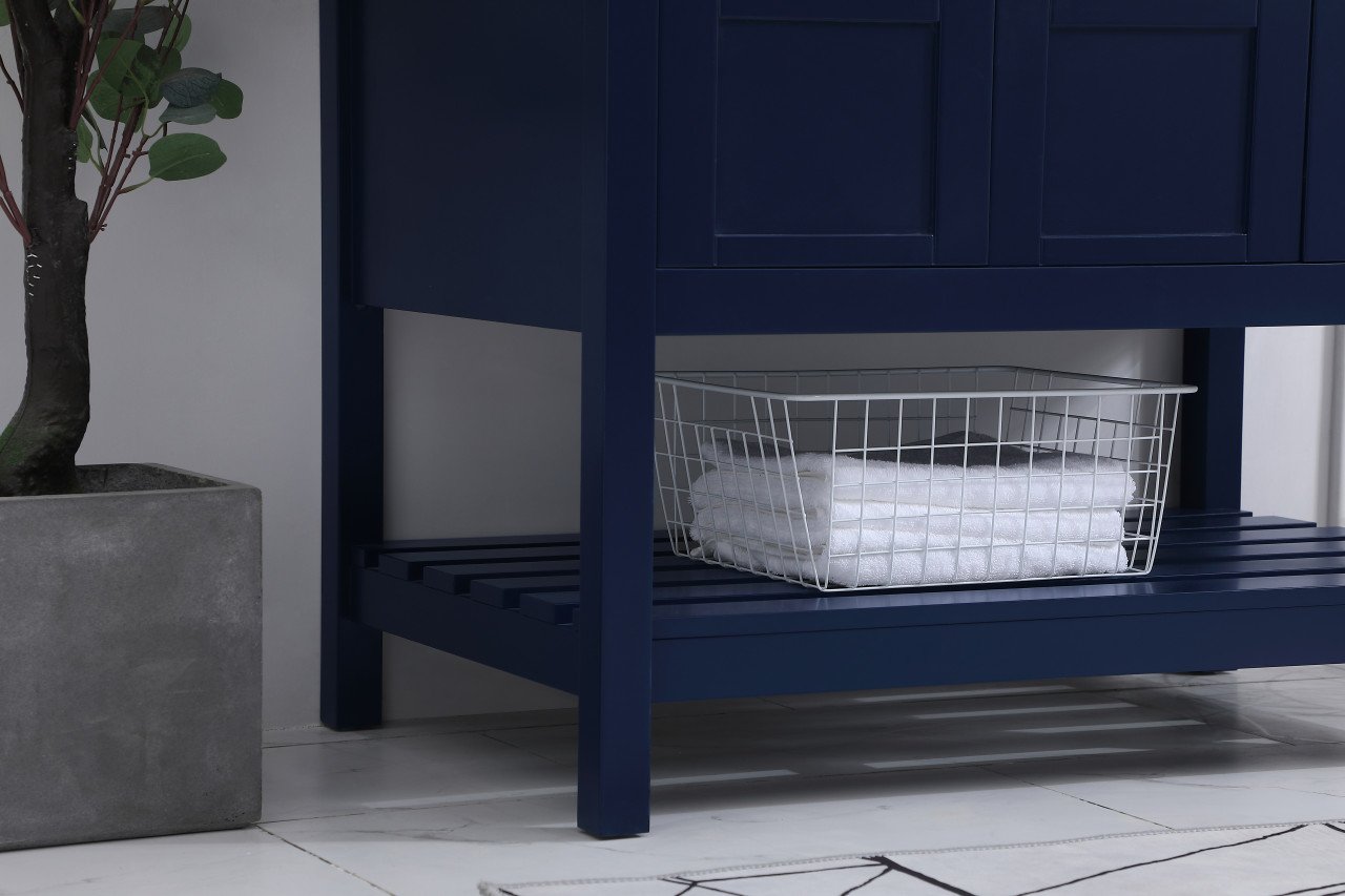 Elegant Decor VF16436BL-BS 36 inch Single Bathroom Vanity in Blue with Backsplash