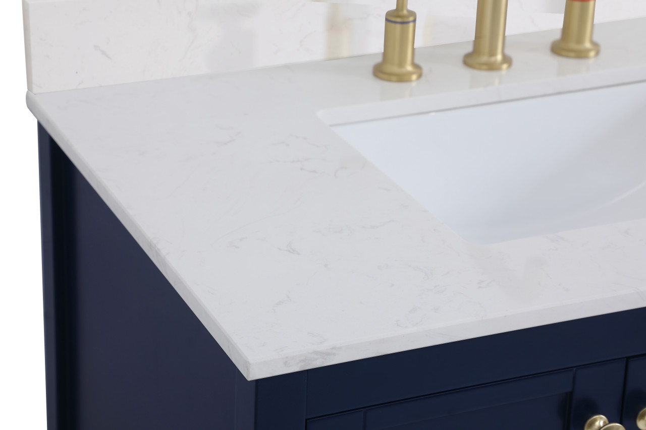 Elegant Decor VF16436BL-BS 36 inch Single Bathroom Vanity in Blue with Backsplash