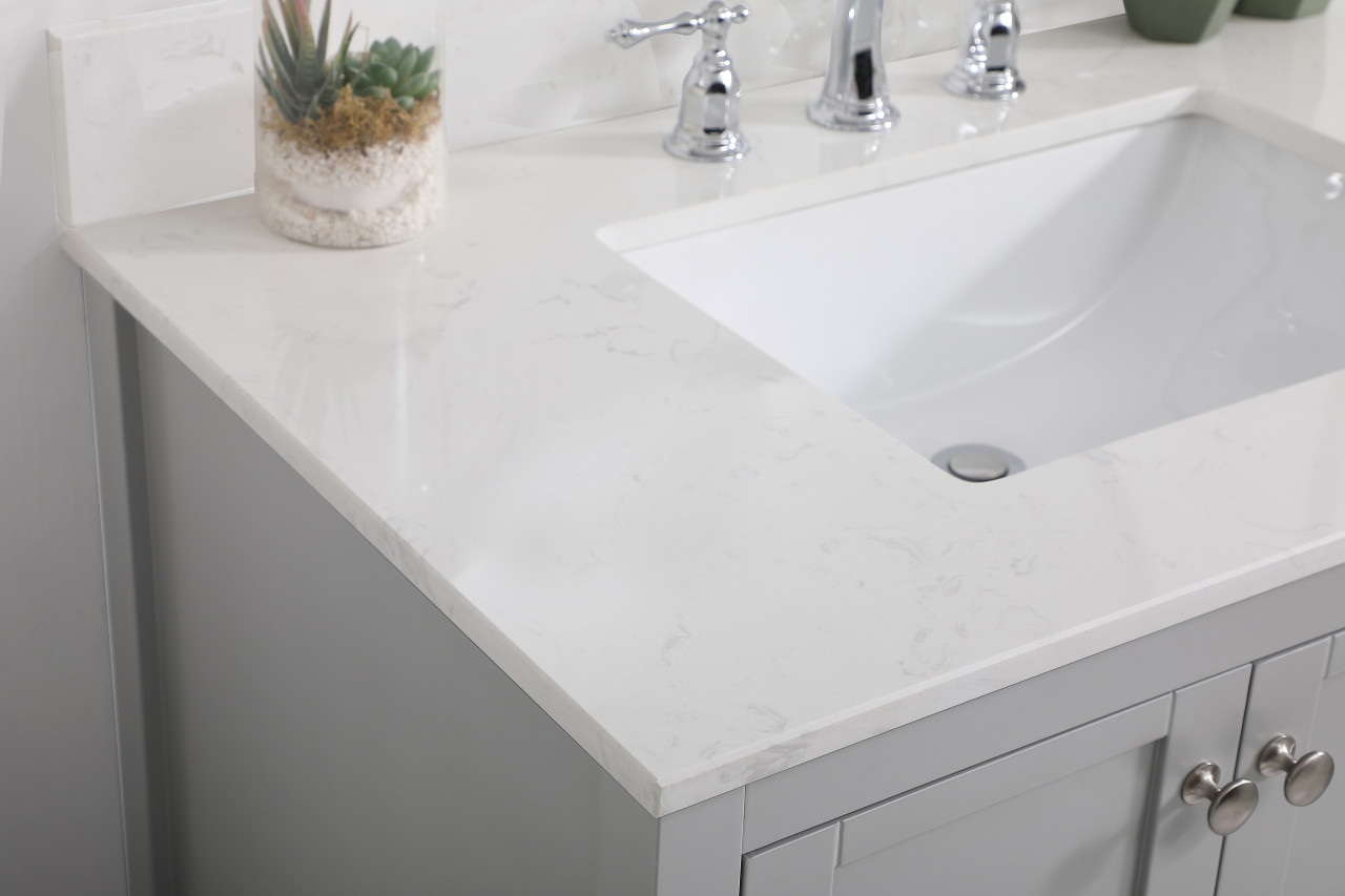 Elegant Decor VF16436GR-BS 36 inch Single Bathroom Vanity in Gray with Backsplash