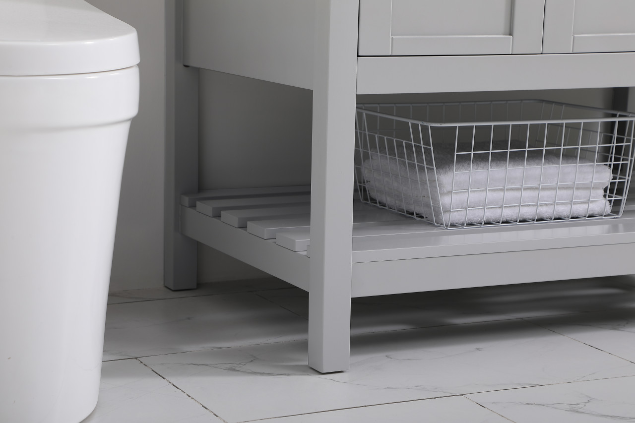 Elegant Decor VF16436GR-BS 36 inch Single Bathroom Vanity in Gray with Backsplash