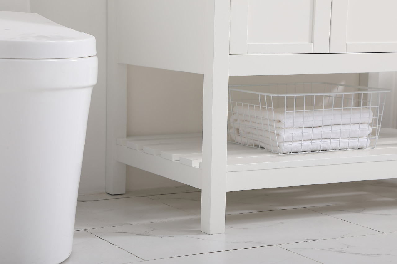 Elegant Decor VF16436WH-BS 36 inch Single Bathroom Vanity in White with Backsplash