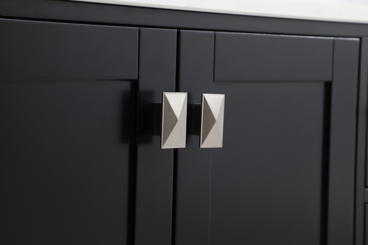 Elegant Decor VF18836BK-BS 36 inch Single Bathroom Vanity in Black with Backsplash